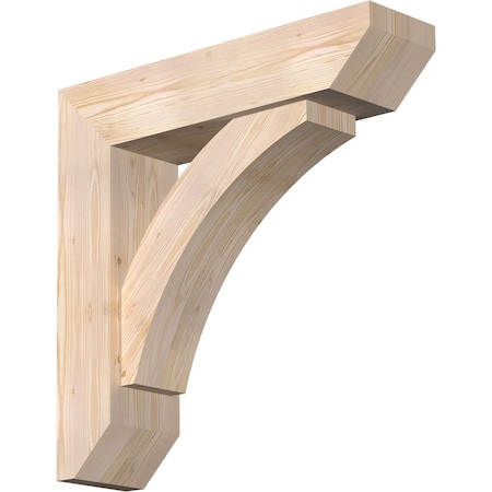 Ekena Millwork Thorton Slat Smooth Bracket w/ Offset Brace, Douglas Fir, 7 1/2"W x 30"D x 30"H BKT0806X30X30THR06SDF